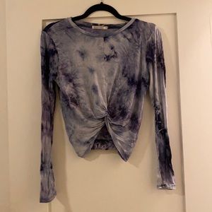 Tie Dye Long Sleeve Crop Top